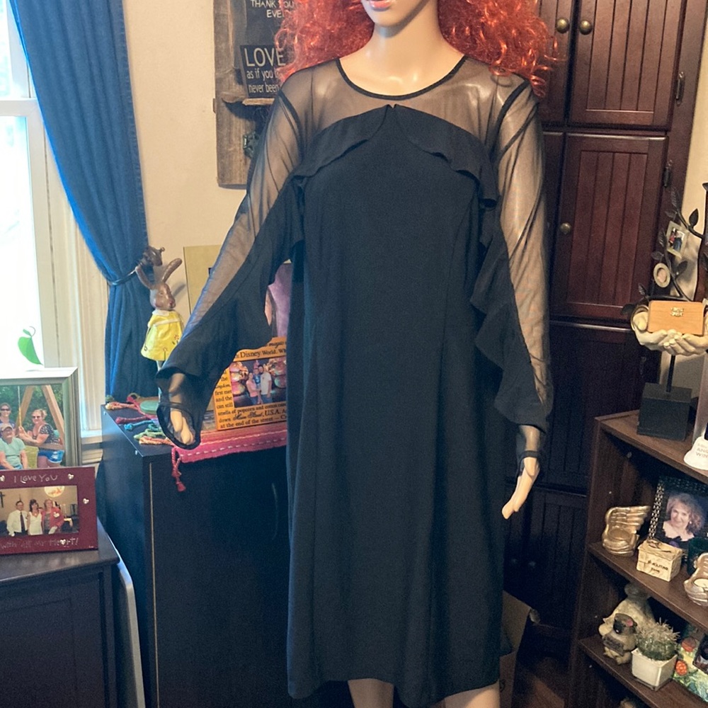 Vintage R&M Richards black dress size 16W